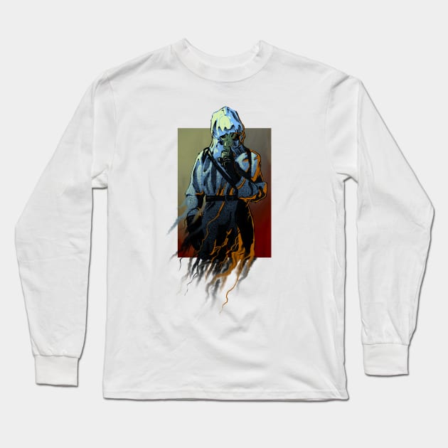 Scary man in a gas mask from Chernobyl Long Sleeve T-Shirt by Kotolevskiy